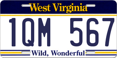 WV license plate 1QM567