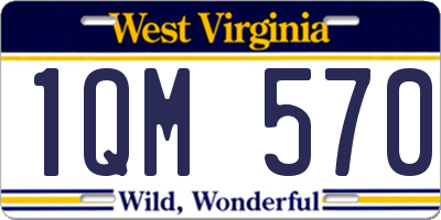 WV license plate 1QM570