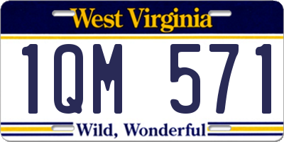 WV license plate 1QM571