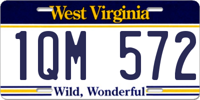 WV license plate 1QM572