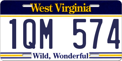 WV license plate 1QM574