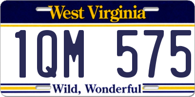 WV license plate 1QM575