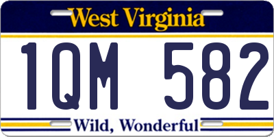 WV license plate 1QM582