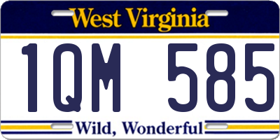 WV license plate 1QM585