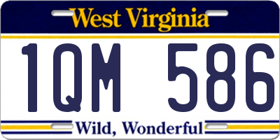WV license plate 1QM586