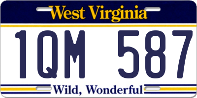 WV license plate 1QM587