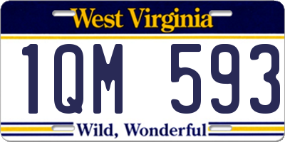 WV license plate 1QM593