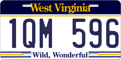 WV license plate 1QM596
