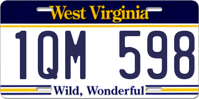 WV license plate 1QM598