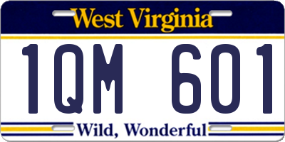 WV license plate 1QM601