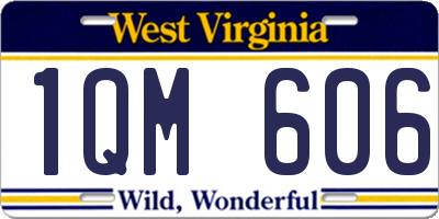 WV license plate 1QM606