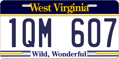 WV license plate 1QM607