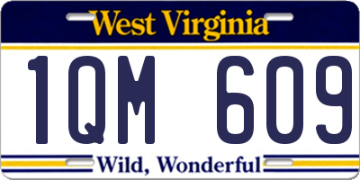 WV license plate 1QM609