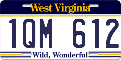 WV license plate 1QM612