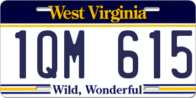 WV license plate 1QM615