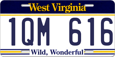 WV license plate 1QM616