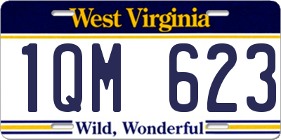 WV license plate 1QM623