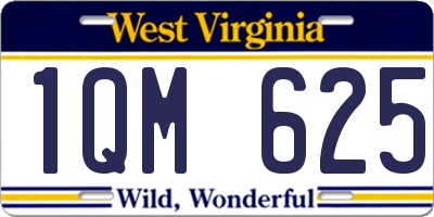 WV license plate 1QM625