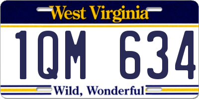 WV license plate 1QM634