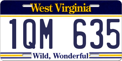 WV license plate 1QM635