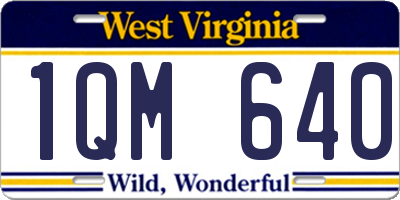 WV license plate 1QM640