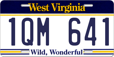 WV license plate 1QM641