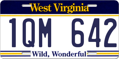 WV license plate 1QM642