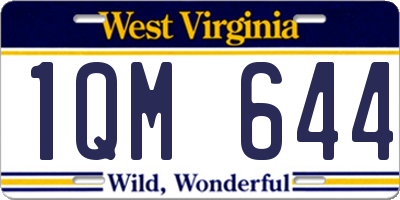WV license plate 1QM644