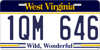 WV license plate 1QM646