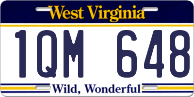WV license plate 1QM648