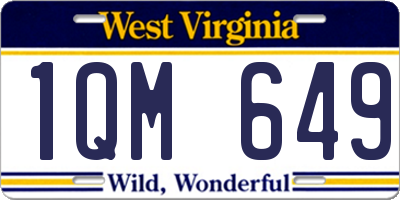 WV license plate 1QM649