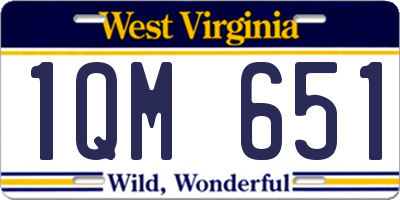 WV license plate 1QM651