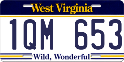 WV license plate 1QM653