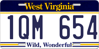 WV license plate 1QM654