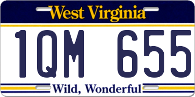 WV license plate 1QM655