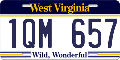 WV license plate 1QM657