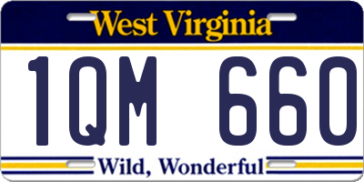 WV license plate 1QM660