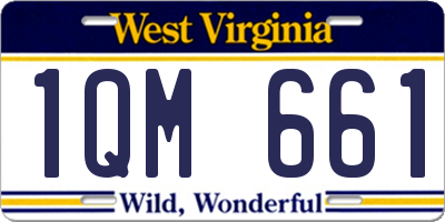 WV license plate 1QM661