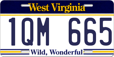 WV license plate 1QM665