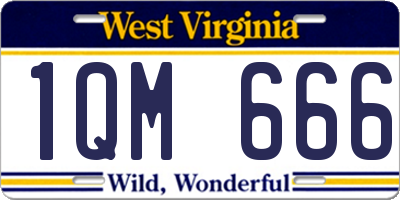 WV license plate 1QM666