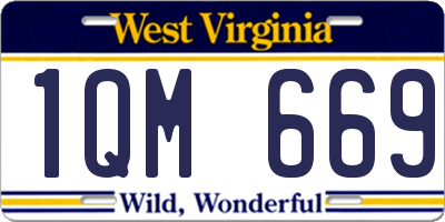 WV license plate 1QM669