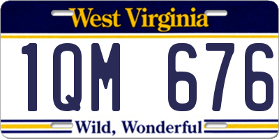 WV license plate 1QM676