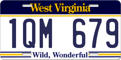 WV license plate 1QM679