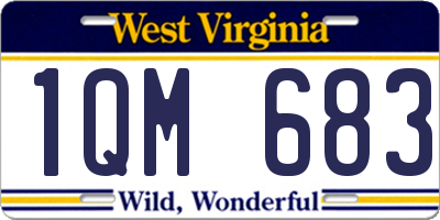 WV license plate 1QM683