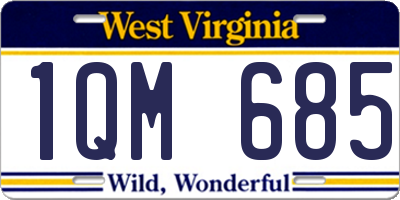 WV license plate 1QM685