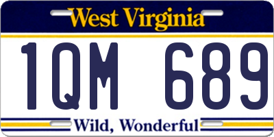 WV license plate 1QM689