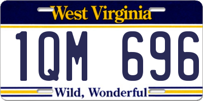 WV license plate 1QM696