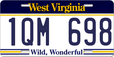 WV license plate 1QM698