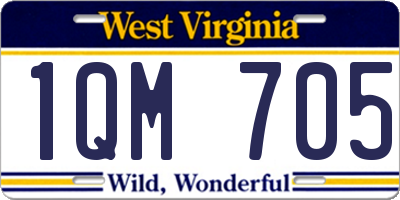 WV license plate 1QM705