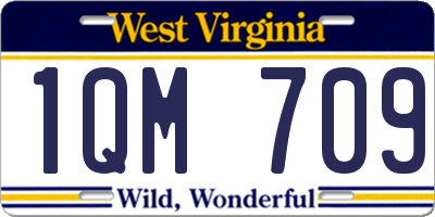 WV license plate 1QM709